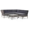 VidaXL 6-delige Loungeset Met Kussens Poly Rattan Grijs 57x69x67 Cm