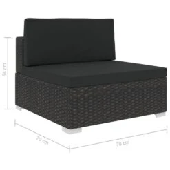 VidaXL 6-delige Loungeset Met Kussens Poly Rattan Zwart 7 VidaXL 6-delige Loungeset Met Kussens Poly Rattan Zwart -VIDAXL Verkoop 1000002821 0103