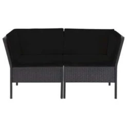 VidaXL 6-delige Loungeset Met Kussens Poly Rattan Zwart -VIDAXL Verkoop 1000002877 0102
