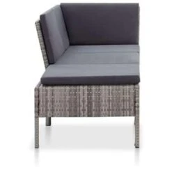 VidaXL 3-delige Loungeset Met Kussens Poly Rattan Grijs -VIDAXL Verkoop 1000002943 0102