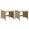 VidaXL Tuinkrukken 2 St Met Kussens Poly Rattan Beige