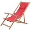 VidaXL Strandstoel Inklapbaar Stof En Houten Frame Rood