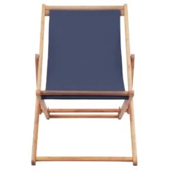 VidaXL Strandstoel Inklapbaar Stof En Houten Frame Blauw -VIDAXL Verkoop 1000009667 0102
