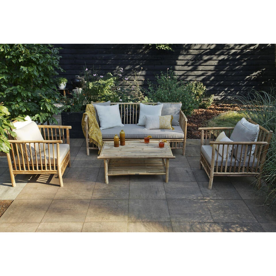 Persoon Exotan Bamboe Loungeset - Natural Finish 2 Persoon Exotan Bamboe Loungeset - Natural Finish - Afbeelding 2