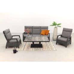 VDG Darwin/Jersey Stoel-bank Loungeset Verstelbaar - Antraciet -VIDAXL Verkoop 1000031636 0102