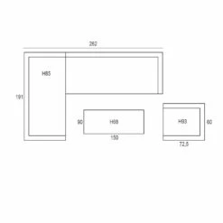 Garden Impressions Senja Lounge Dining Set L + Stoel - D. Grijs -VIDAXL Verkoop 1000035524 0103