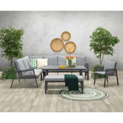 Garden Impressions Brendon Lounge Dining Set 4-delig L - Licht Grijs -VIDAXL Verkoop 1000035542 0102