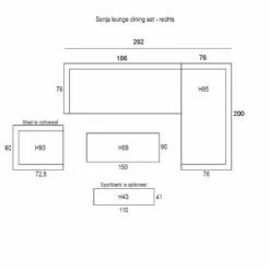 Garden Impressions Senja Lounge Dining Set 3-delig Rechts - Koper -VIDAXL Verkoop 1000035547 0102