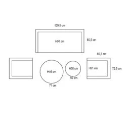 Garden Impressions Olaf Loungeset 5-delig - Zwart -VIDAXL Verkoop 1000035554 0103