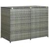 VidaXL Containerberging Dubbel 148x77x111 Cm Poly Rattan Antraciet