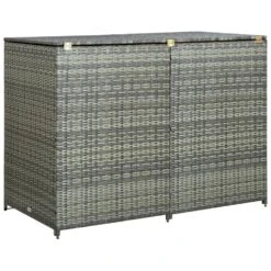 VidaXL Containerberging Dubbel 148x77x111 Cm Poly Rattan Antraciet