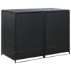 VidaXL Containerberging Dubbel 148x80x111 Cm Poly Rattan Zwart