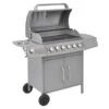VidaXL Gasbarbecue 6+1 Kookzone Zilver