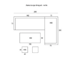 Garden Impressions Alaska Lounge Dining Set 6-delig Rechts -grijs -VIDAXL Verkoop 1000052372 0103