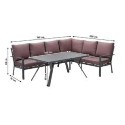 GI Sergio Lounge Dining Set 3-delig - Rechts - Black/Copper -VIDAXL Verkoop 1000053010 0101