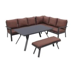 GI Sergio Lounge Dining Set Rechts - Black/Copper - 4-delig -VIDAXL Verkoop 1000053020 0102