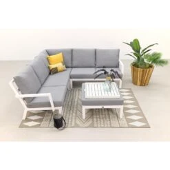 VDG Rockford Aluminium Loungeset Wit - 4-delig -VIDAXL Verkoop 1000053084 0103