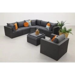 Suns XL Loungeset Parma - Inclusief Loungestoel - Antraciet -VIDAXL Verkoop 1000053096 0102