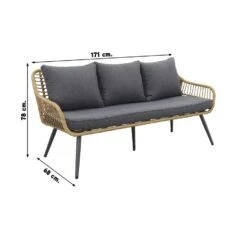 Garden Impressions Margriet Stoel-bank Loungeset - Natural/Grey -VIDAXL Verkoop 1000053102 0102