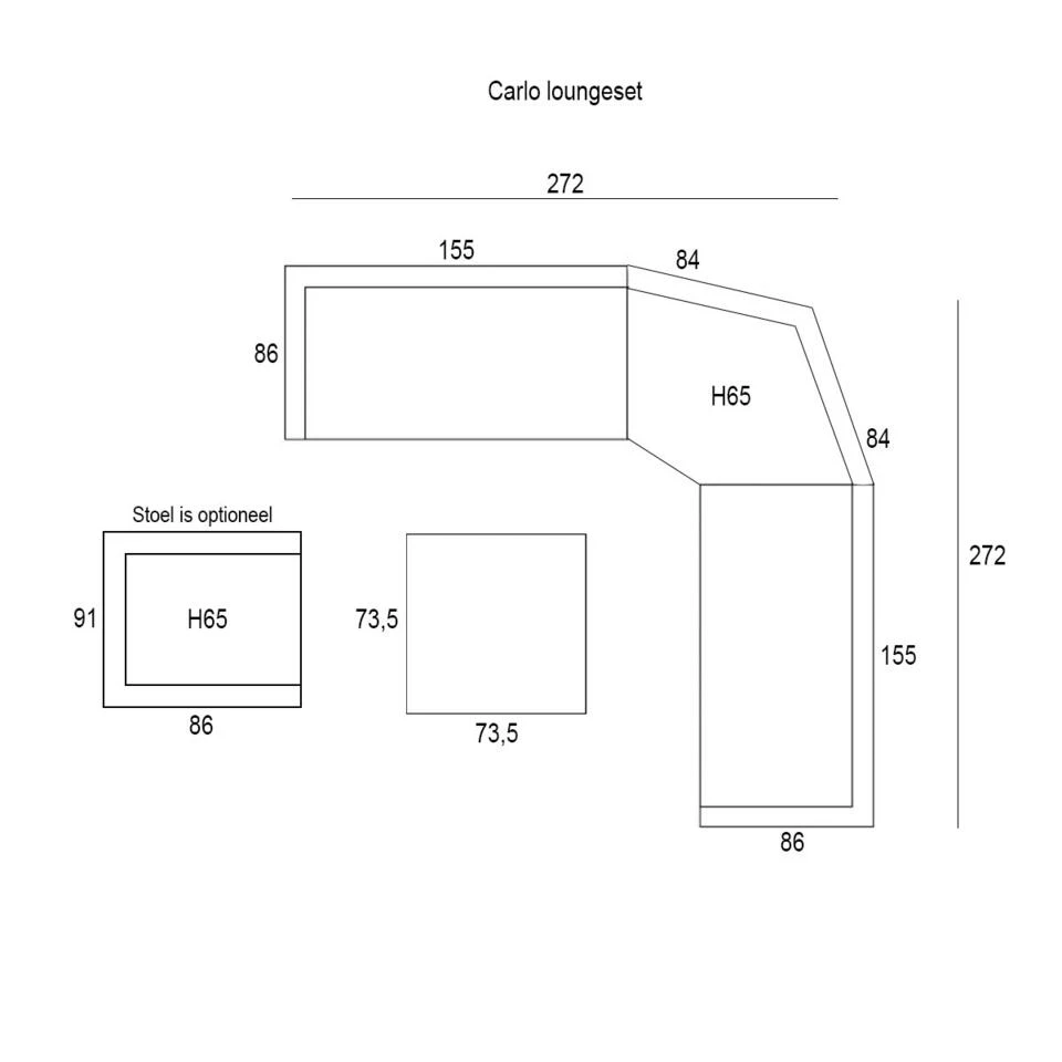 Garden Impressions Carlo Lounge Set XL - Licht Grijs 4 Garden Impressions Carlo Lounge Set XL - Licht Grijs - Afbeelding 4