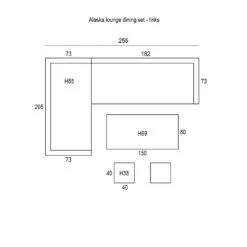Garden Impressions Alaska Lounge Dining Set 6-delig Links - Grijs -VIDAXL Verkoop 1000054041 0103