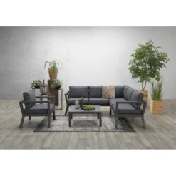 Garden Impressions San Luis Loungeset 4-delig - Donker Grijs -VIDAXL Verkoop 1000054042 0102