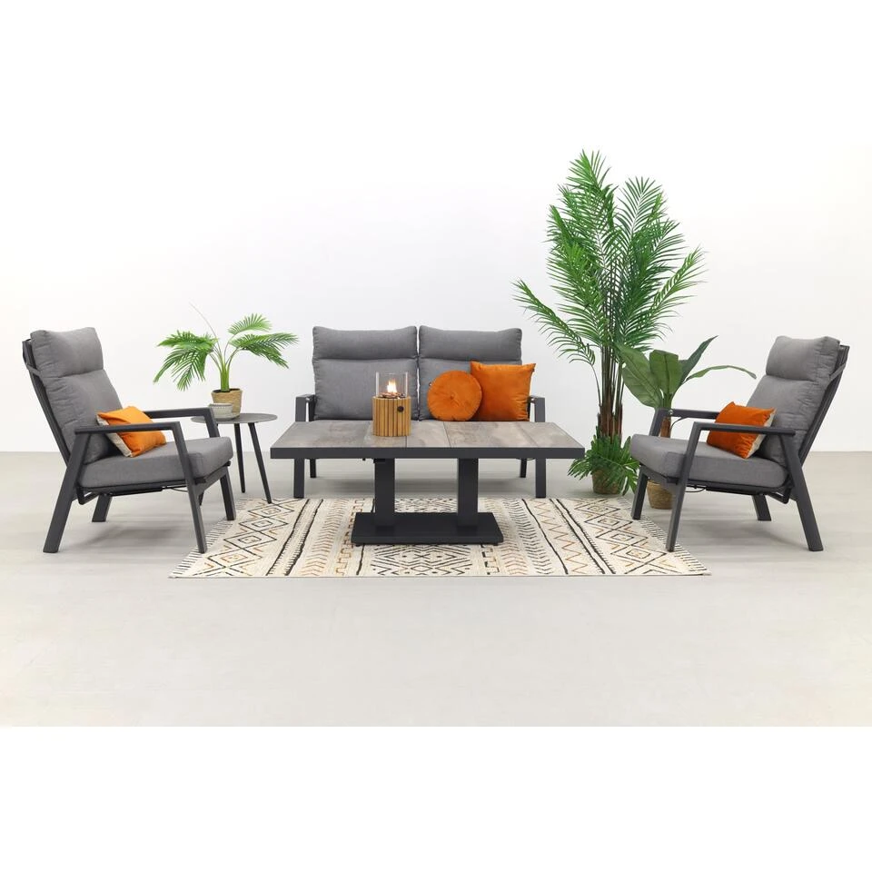 VDG Azoren/Jersey Stoel-bank Loungeset 4-delig Verstelbaar - Antraciet 4 VDG Azoren/Jersey Stoel-bank Loungeset 4-delig Verstelbaar - Antraciet - Afbeelding 4