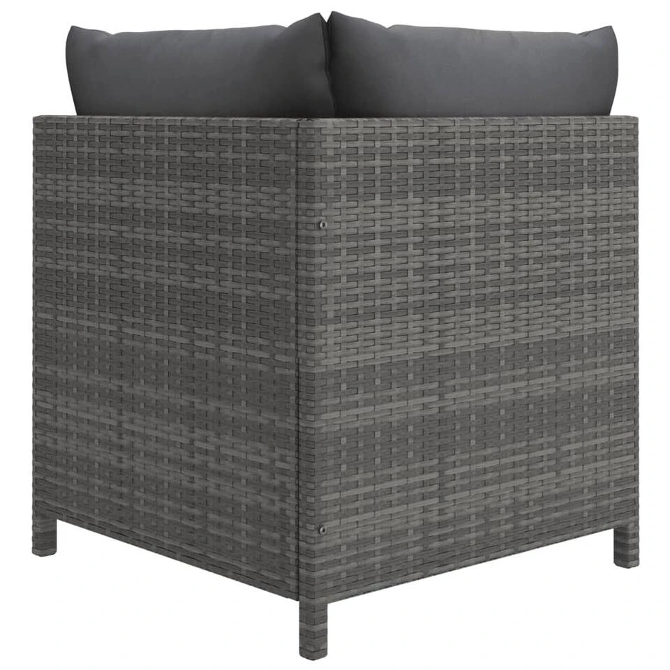 VidaXL 5-delige Loungeset Met Kussens Poly Rattan Grijs 4 VidaXL 5-delige Loungeset Met Kussens Poly Rattan Grijs - Afbeelding 4