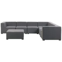 Beliani Hoek Loungeset AREZZO - Grijs Polyester -VIDAXL Verkoop 1000056773 0103