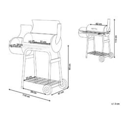 Beliani Houtskoolgrill SATAH - Zwart Staal -VIDAXL Verkoop 1000059686 0102