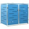 VidaXL Containerberging Dubbel 138x77,5x115,5 Cm Roestvrij Staal