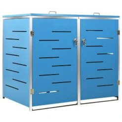 VidaXL Containerberging Dubbel 138x77,5x115,5 Cm Roestvrij Staal