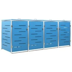 VidaXL Containerberging Vierdubbel 276,5x77,5x115,5 Cm Roestvrij Staal