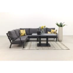 Rockford Aluminium Loungeset Antraciet 5-delig - Verstelbare Tafel -VIDAXL Verkoop 1000073181 0102