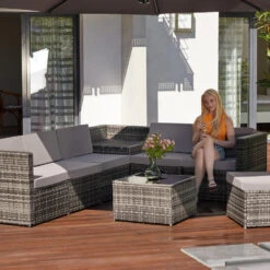 Tectake - Wicker Loungeset Verona Natuurkleur -VIDAXL Verkoop 1000077851 0102