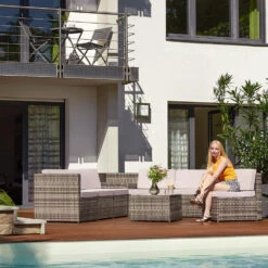 Tectake - Wicker Loungeset Verona Natuurkleur -VIDAXL Verkoop 1000077851 0103