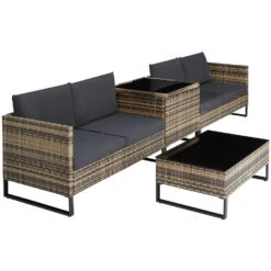 Tectake - Wicker Loungeset - Ostuni Natuurkleur -VIDAXL Verkoop 1000077855 0103