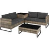 Tectake - Wicker Loungeset - Ostuni Natuurkleur
