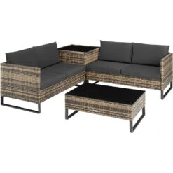Tectake - Wicker Loungeset - Ostuni Natuurkleur