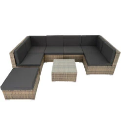 Tectake - Loungeset Venetië - Wicker - Naturel 6 Tectake - Loungeset Venetië - Wicker - Naturel -VIDAXL Verkoop 1000077856 0102
