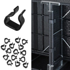 Tectake - Loungeset Las Vegas - Wicker - Zwart -VIDAXL Verkoop 1000077857 0103