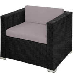 Tectake - Loungeset Milaan - Wicker - Zwart -VIDAXL Verkoop 1000077858 0102