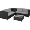 Tectake - Loungeset Siena - Wicker - Zwart
