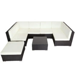 Tectake - Loungeset Venetië - Wicker - Zwart -VIDAXL Verkoop 1000077864 0102