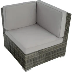 Tectake - Loungeset Venetië - Wicker - Grijs -VIDAXL Verkoop 1000077868 0103