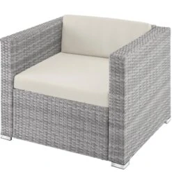 Tectake - Loungeset Milaan - Wicker - Lichtgrijs 6 Tectake - Loungeset Milaan - Wicker - Lichtgrijs -VIDAXL Verkoop 1000077877 0102