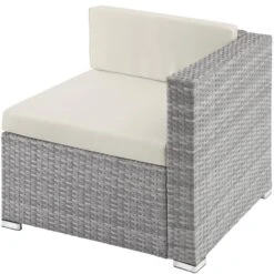 Tectake - Loungeset Milaan - Wicker - Lichtgrijs 7 Tectake - Loungeset Milaan - Wicker - Lichtgrijs -VIDAXL Verkoop 1000077877 0103