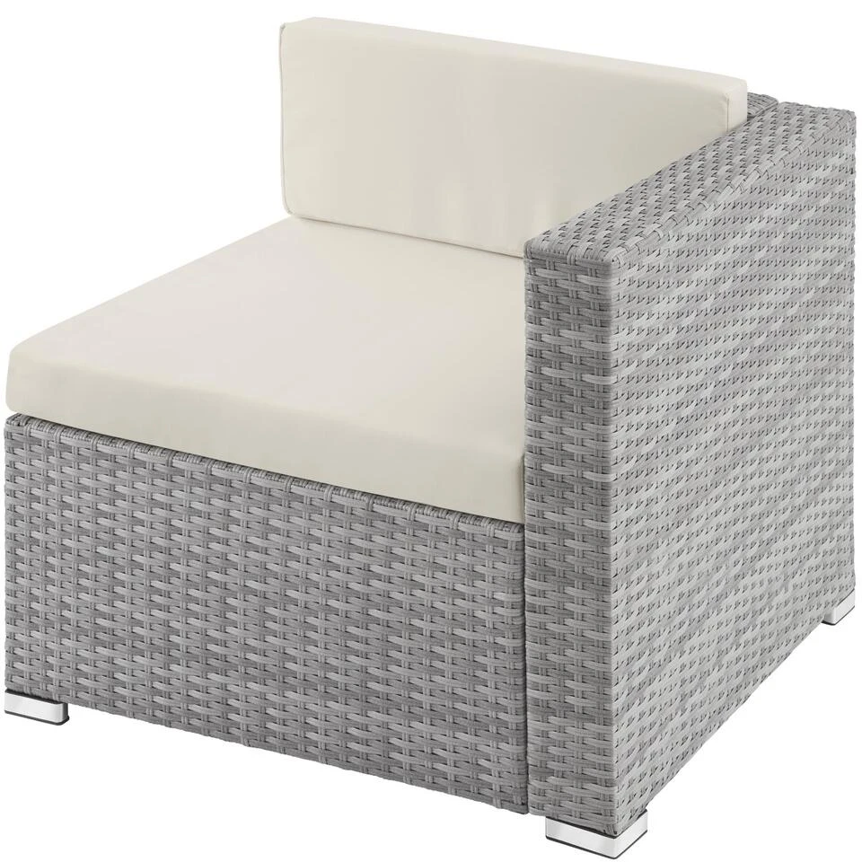 Tectake - Loungeset Milaan - Wicker - Lichtgrijs 4 Tectake - Loungeset Milaan - Wicker - Lichtgrijs - Afbeelding 4