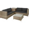 Tectake - Wicker Zitgroep Loungeset Siena - Natuurkleur