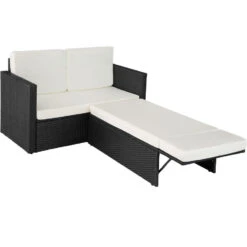 Tectake - Wicker Loungesofa Corfu - Zwart -VIDAXL Verkoop 1000077884 0102